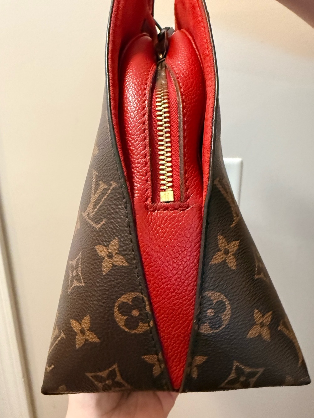 *AUTHENTIC* LOUIS VUITTON - MONOGRAM RED TWO WAY BAG - Picture 8 of 16